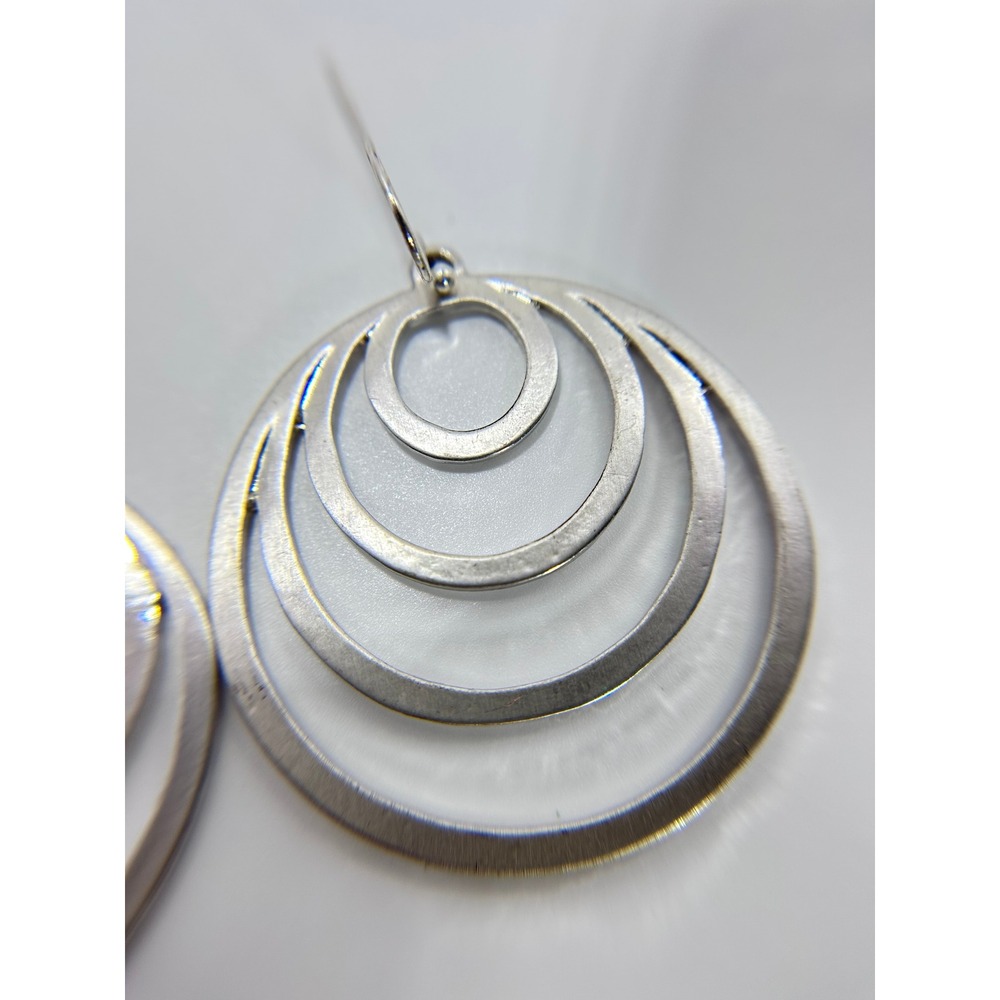 Unbranded Earrings Set Women OS Silver Good Moth Moon & Concentric Hoop Bundle - Picture 8 of 11